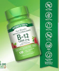 Nature's Truth B12 Vitamin Sublingual Tablets 1000 mcg 120 Count Vegan NonGMO and Gluten Free Vegan NonGMO and Gluten Free