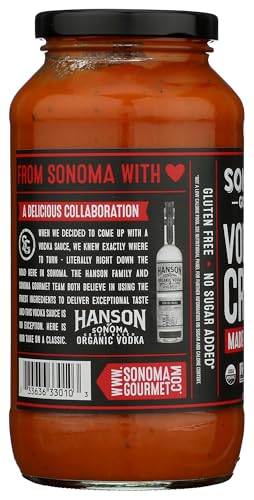 Sonoma Gourmet, Pasta Sauce Vodka Cream Organic, 25 Ounce