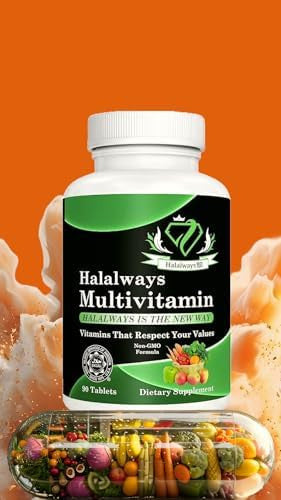 Halalways Multivitamin Certified Halal Multivitamin, Supplement Tablet With Vitamin A, Vitamin C, Vitamin D, Vitamin E And Zinc For Immune Health Support, B12, Calcium & More