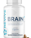 Revive Md Brain Supplements For Memory & Focus Brain Plus - Stimulant Nootropic Supplement For Cognitive Health With Niacin Vitamin B6 & B12 Acetyl-L-Carnitine Hcl & Alpha-Gpc- 150 Capsules