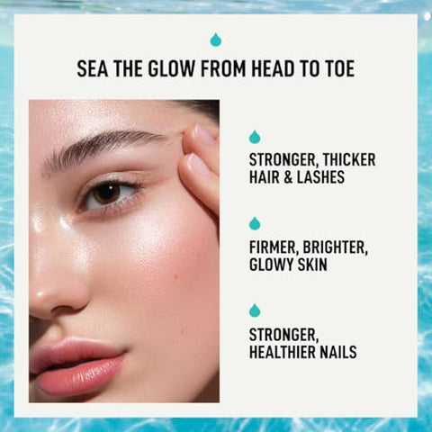 Fat Mermaid Bioavailable Liquid Marine Collagen Peptides Drink- Hyaluronic Acid & Vit C - Reduces Wrinkles - Thick Hair Lashes Brows Nails - No Gluten Dairy Nut Soy - Unflavored Sweet 16.9 Oz