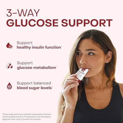 Healthycell Glucose Support Supplement To Support Balanced Blood Sugar - Berberine Cinnamon & Chromium For Healthy Insulin Function & Proper Glucose Metabolism - 30 Gel Packs Apple Cinnamon Flavored