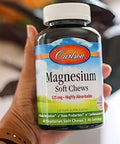 Carlson Magnesium Soft Chews 125 mg Highly Absorbable Muscle Relaxation and Overall Health Berries and Creme Flavor 40 Vegetarian Soft Chews