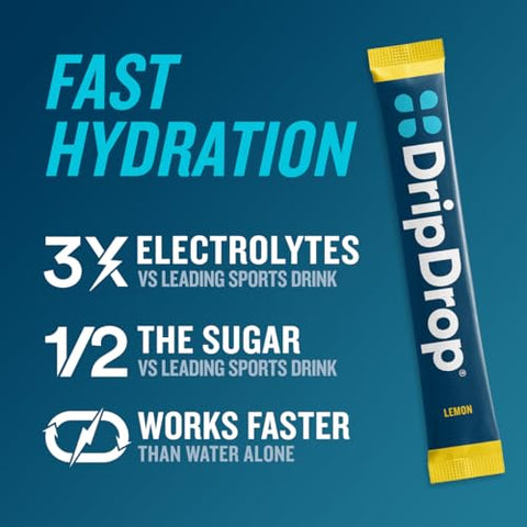 Dripdrop Hydration Electrolyte Powder Packets Lemon & Orange Citrus Bundle 64 Count