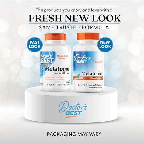 Doctor'S Best Doctors Best Melatonin 5Mg Chewables For Adults - Sleep Support For Men & Women Melatonin Supplement 5 Mg Gluten Free Vegan Non Gmo Natural Mint Flavor 120 Chewable Tablets