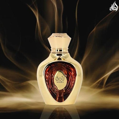 Lattafa Niche Emarati Nadira Eau De Parfum For Women - 100Ml (3.4 Oz) | Tropical Gourmand Perfume With Caramel Milk & Juicy Fruits | Sweet Creamy & Addictive | Long-Lasting Luxurious Fragrance