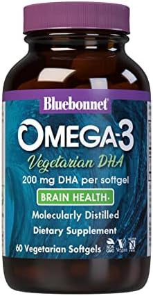Bluebonnet Natural Omega3 Vegetarian Dha Vegetarian Softgels 200 Mg 60 Count ('743715009097)