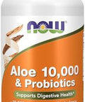Now Foods Supplements Aloe 10000 & Probiotics With 10Strain (5 Billion) Probiotic Blend 60 Veg Capsules