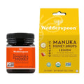 Wedderspoon Raw Premium Manuka Honey KFactor 16 (8.8 Oz, Pack of 1) and Manuka Honey Drops Lemon & Bee Propolis (20 Count, Pack of 1) - Genuine New Zealand Honey, Perfect Remedy For Dry Throats