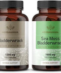 Herbamama Bladderwrack And Sea Moss Kit - Bundle Of 1200 Mg Bladderwrack & 1600 Mg Sea Moss With Bladderwrack Capsules - Vegan Non-Gmo Gelatin- - 2 Pack