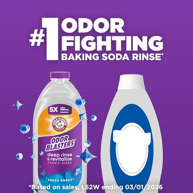 Arm & Hammer Odor Blasters Deep Rinse And Revitalize Fabric Rinse Laundry Additive Eliminates Sweat And Musty Odors Fresh Burst Scent 50 Fl Oz