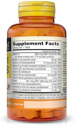 Mason Natural Mini Multi Vitamins Vitamins A C D3 E B1 B2 B3 B6 B12 Folate And Calcium For Overall Health 300 Day Supply
