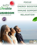 Lifeable Mushroom Gummies For Adults 10 Mushroom Complex Blend With Ashwagandha Ksm66 Vegan Kosher Nongmo Mushroom Supplement Extract Great Tasting Focus & Energy Support 60 Gummies