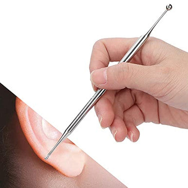 Yosoo Health Gear Tip Acupuncture Dual Head Ear Acupuncture Stainless Steel Manual Body Point Probe Pen Deep Tissue Massage Portable Self Massage Acupressure Bar Relief Pain Treatment Tool