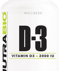Nutrabio Vitamin D (2000 IU) Immune Support - 90 Vegetable Capsules