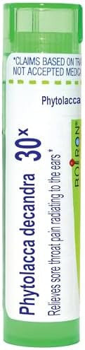 Boiron Phytolacca Decandra 30X For Sore Throat Pain Radiating To The Ears 80 Pellets