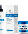 Bellisso Biotin Hair Mask And Biotin Heat Protectant Spray For Hair With Moroccan Argan Oil