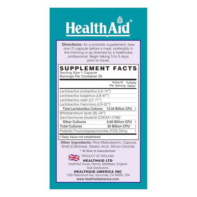 Healthaid Travelprobio 20'billion'cfu Probiotic