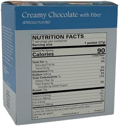 Bariatricpal 15G Protein Aspartame Pudding & Shake Creamy Chocolate With Fiber (1Pack)