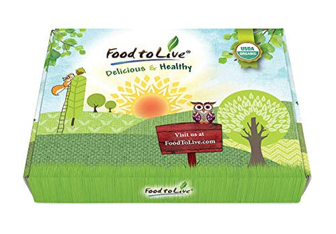 Food to Live - Organic Nuts, Seeds and Fruits in a Gift Box A Variety Pack of Almonds, Chinese Hemp Seeds, Medjool Dates, Chia Seeds and Golden Flax Seeds