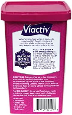 Viactiv Max Formula Calcium +Vitamin D3 Supplement For Bone Health Milk Chocolate 100 Soft Chews - 3 Pack