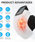 Holloii 4-In-1 Knee Massager Deep Heat Red Light Vibration & 3D Massage Cordless And Portable With Large Led Screen Ideal For Joint Pain Relief & Post-Workout Recovery For Families And Friends