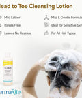 Dermarite Totalbath Skin & Hair Cleanser Enriched With Vitamin E Moisturizing Lotion - Shampoo And Full Body Wash - 7.5 Oz. 48 Count