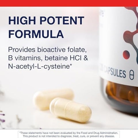 Metagenics MethylCare Folate L5MTHF Methyl B12 B6 NAC and Betaine HCl Supports Homocysteine Metabolism Methylation and Heart Health NonGMO and GlutenFree 120 Capsules