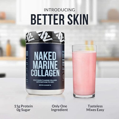 Naked Marine Collagen Peptides Protein Powder - Unflavored - From Wild Caught Cod - Paleo Friendly Non-Gmo Soy-Free Gluten-Free 47 Servings