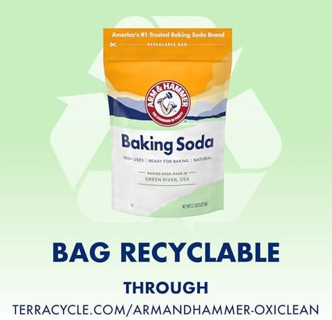 ARM & HAMMER Baking Soda Made in USA, Ideal for Baking, Pure & Natural, 2.7lb Bag