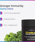 Livingood Daily Vitamin D3 K2 4000 IU Supplement 9in1 Dietary Supplement for Immune Support Made with Vitamins D A E K2 Zinc Magnesium and Probiotic Blend for Maximum Absorption 60 Capsules