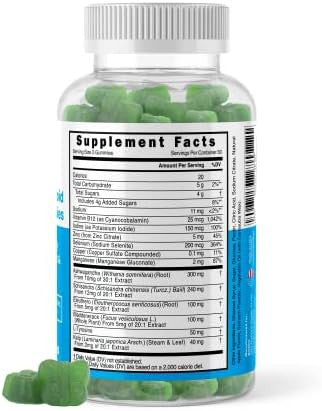 Amire By Dr. Awan Thyroid Support Gummies, Promotes Healthy Function Of Thyroid, Kelp, Selenium & Ashwagandha To Improve Energy, Immunity, Metabolism, 120Ct, 60Day Supply