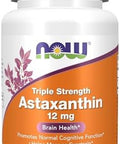 Now Supplements Triple Strength Astaxanthin 12 Mg Triple Strength Brain Health Helps Manage Eye Strain 60 Veggie Softgels