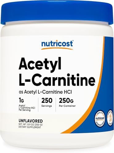 Nutricost Acetyl Lcarnitine (Alcar) 500 Grams 1000Mg Per Serving Pure Acetyl Lcarnitine Powder