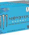 Monster Energy Ultra Blue Hawaiian, Sugar Free Energy Drink, 16 Ounce (Pack of 15)