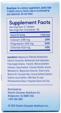Slowmag Mg Muscle + Heart Magnesium Chloride With Calcium Tablets 60 Count (Pack Of 2)