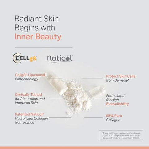 Anew Vita Liposomal Glutathione Complex With Marine Collagen Liposomal Vitamin C - Skin Care Supplement - Enhanced Absorption For Radiant Skin Detox & Antioxidant Support 60 Veggie Capsules