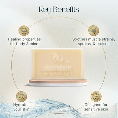 Abundant Natural Health Magnesium Exfoliating Body Bar Enriched With Goat's Milk and Olive Oil to Soothe and Hydrate Skin, Gentle Exfoliator, 90g