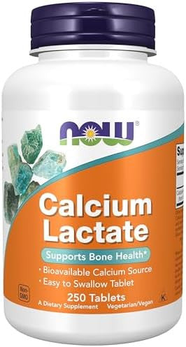 Now Foods Supplements Calcium Lactate Supports Bone Health Easy To Swallow Tablet 250 Tablets