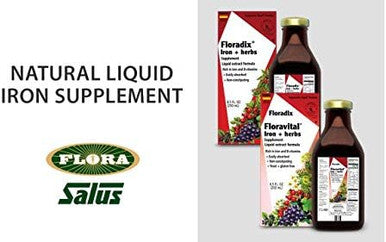 Flora Floravital Iron & Herbs Gluten Vegan Liquid By Salus 8.5 Fl Oz