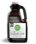 San-J - Gluten Free Tamari Lite Soy Sauce with 50% Less Sodium - Made with 100% Soy - Specially Brewed - 64 oz. Container