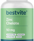 Bestvite Zinc Chelate 50Mg (240 Vegetarian Capsules) - No Stearates - No Dicalcium Phosphate - Vegan - Non Gmo - Gluten Free