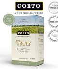 Corto TRULYÃƒâ€šÃ‚Â® | 100% Extra Virgin Olive Oil | Floral Notes | Cold Extracted in State-of-the-Art Mill | Straight from Official Corto Olive Groves & Oil Producer | Oxygen-Free, Light Free FlavorLock Box
