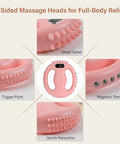 Fuooo 4-Head Fascia Ring Massager Multifunctional Full-Body Deep Tissue Massage Gun Hands-Free Ergonomic Electric Massager With Waist Belt 3 Modes 9 Intensities Cordless Muscle Relief