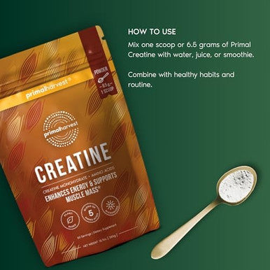 Primal Creatine Powder + Total Male+ Supplement Bundle 2Pack Strength Energy & Vitality Support 30 Servings Each