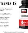 Force Factor Magnesium + Ltheanine Magnesium Bisglycinate Supplement To Support Bones Muscles Nerves Relaxation And Mood Vegan No Gelatin Nongmo 120 Vegetable Capsules