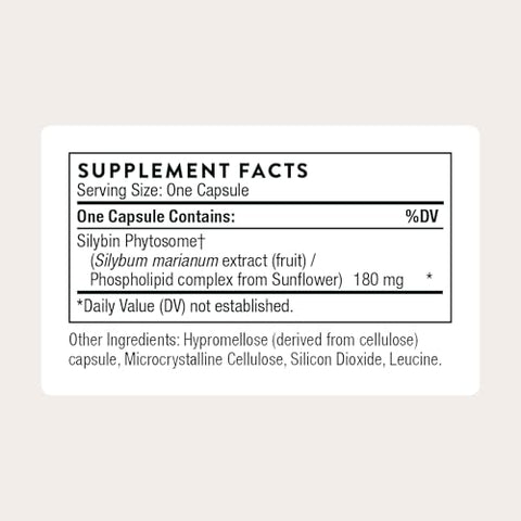 Thorne - Milk Thistle Phytosome (Formerly Siliphos) - Botanical Extract Complex For Antioxidant And Liver Support - Third-Party Certified - Gluten Dairy & Soy-Free 90 Capsules