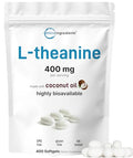 Micro Ingredients L-Theanine 400Mg 400 Softgels Highly Bioavailable With Coconut Oil Extra Strength Theanine Amino Acid Calm & Relaxation Support Focus Supplement Non-Gmo Gluten Free