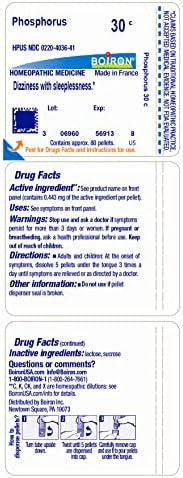 Boiron Homeopathic Phosphorus 30C Pellets 80Count Tubes (Pack Of 5)