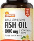 Sundance Fish Oil Omega 3 Supplement 1000Mg 60 Softgels With Epa & Dha Natural Lemon Flavor Nongmo And Gluten